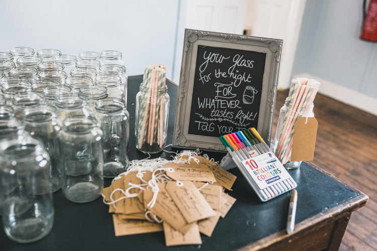 Jar Glasses Luggage Tag Pastel Pretty Summer Picnic Wedding http://www.loveluella.co.uk/