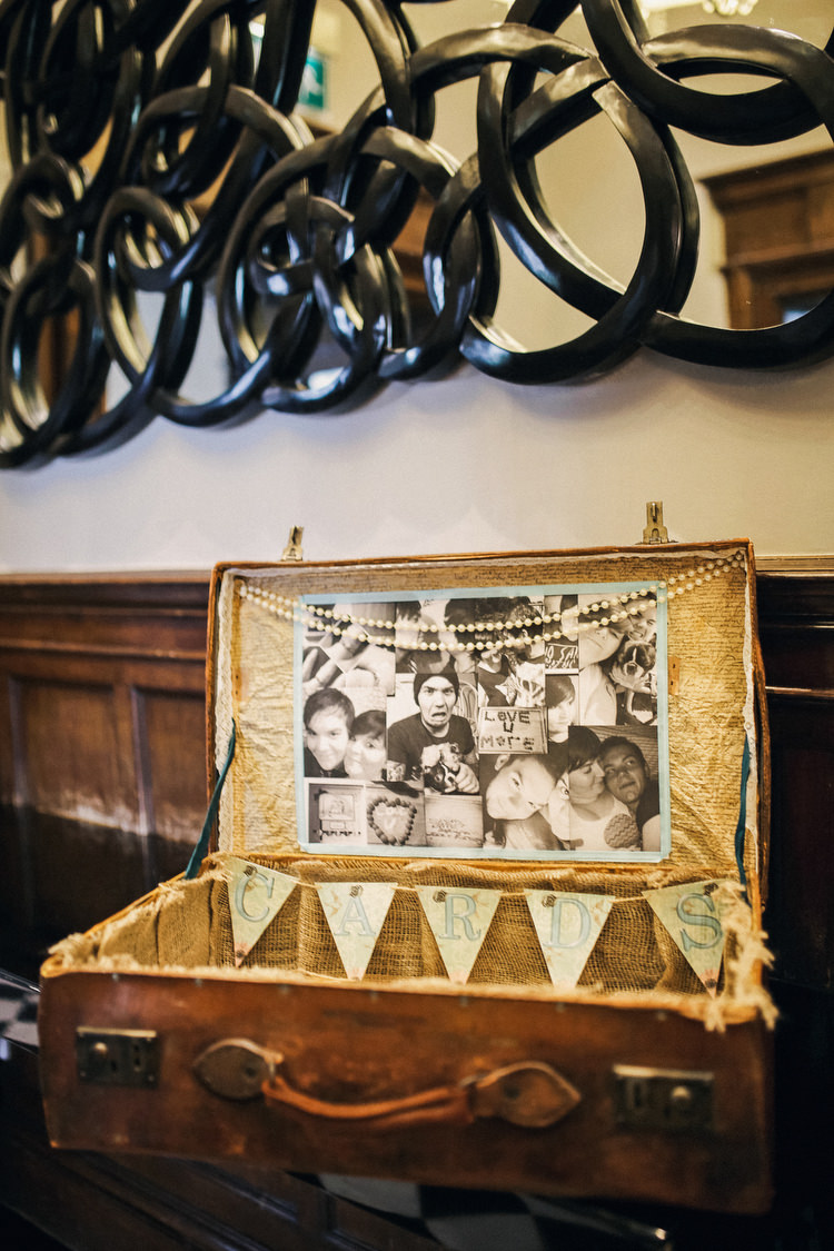 Card Suitcase Rustic Secret Garden Wedding http://helenrussellphotography.co.uk/