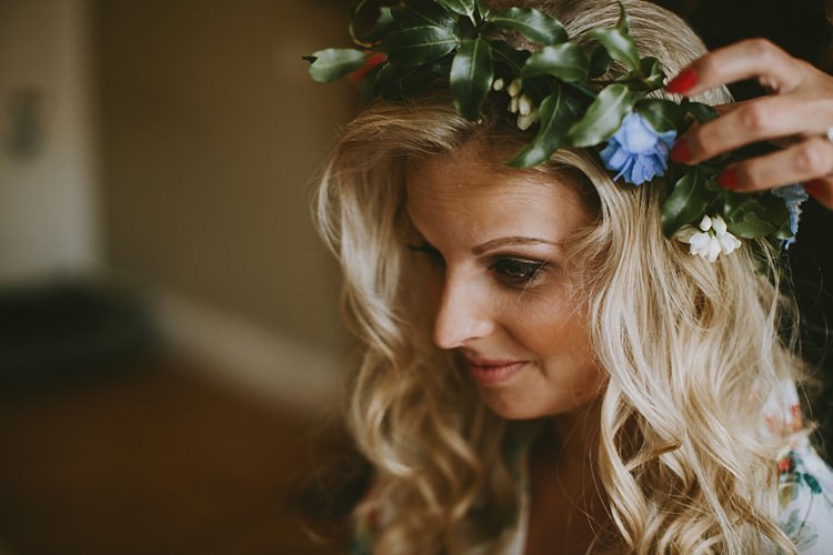 Flower Crown Bride Bridal Beautiful Bohemian Beach Glamping Wedding http://www.thecurries.co/