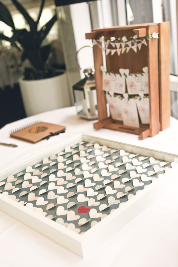 Paper Heart Guest Book Frame Rustic Secret Garden Wedding http://helenrussellphotography.co.uk/