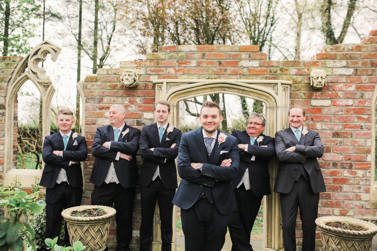 Black Suit Groom Groomsmen Rustic Secret Garden Wedding http://helenrussellphotography.co.uk/