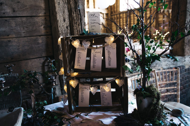 Crate Seating Plan Table Chart Enchanted Woodland Boho Wedding http://www.richardsavage.co.uk/