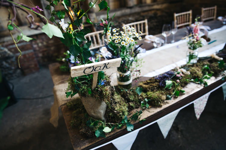 Decor Tables Moss Log Flowers Jars Table Scape Enchanted Woodland Boho Wedding http://www.richardsavage.co.uk/