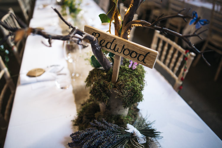 Tree Branch Table Name Decor Enchanted Woodland Boho Wedding http://www.richardsavage.co.uk/