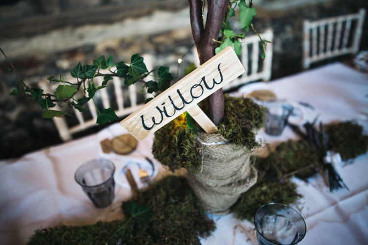 Tree Name Table Decor Branch Enchanted Woodland Boho Wedding http://www.richardsavage.co.uk/