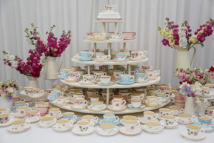 Tea Cup Cake Country Cornish Pastel Beach Wedding http://www.slr-weddingphotography.co.uk/