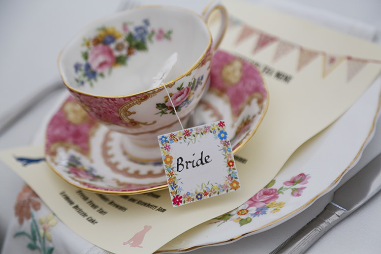 Tea Cup Place Setting Floral Crockery Country Cornish Pastel Beach Wedding http://www.slr-weddingphotography.co.uk/