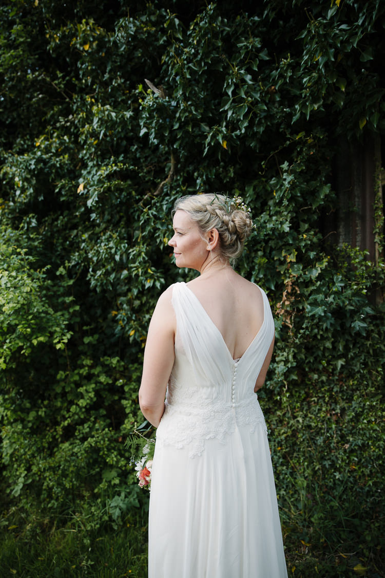 Low V Back Dress Gown Bride Bridal Intimate Simple Country Barn Wedding http://joannabrownphotography.com/