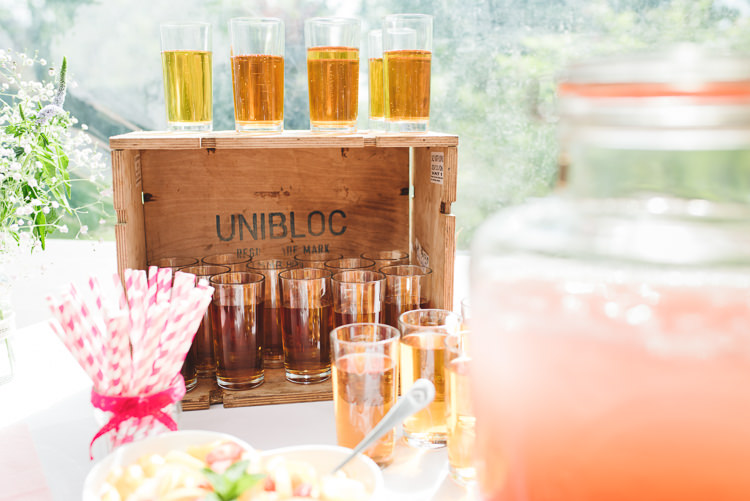 Crate Drinks Welcome Pretty Pink Floral Garden Wedding https://www.georgimabee.com/ 