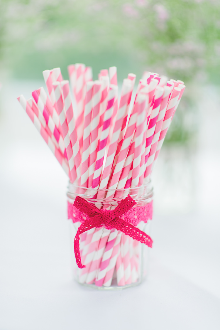 Stripy Straws Pretty Pink Floral Garden Wedding https://www.georgimabee.com/ 