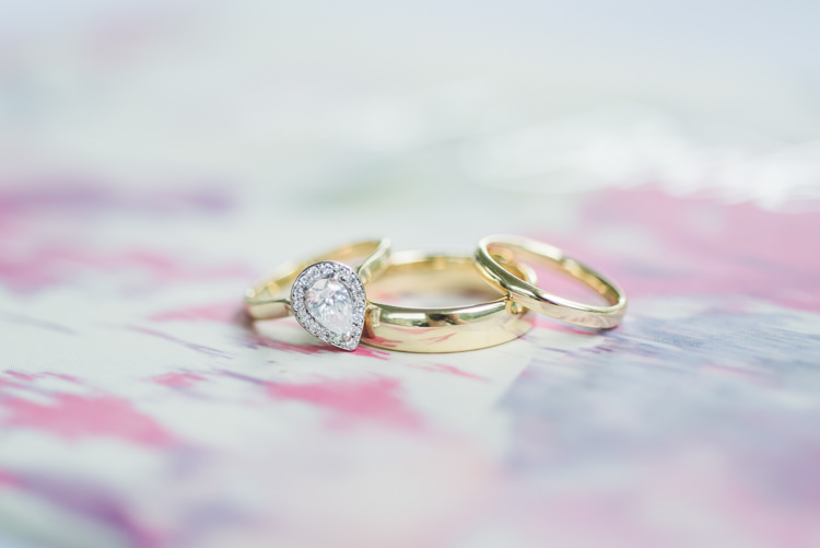 Rings Band Yellow Gold Diamond Engagement Pretty Pink Floral Garden Wedding https://www.georgimabee.com/