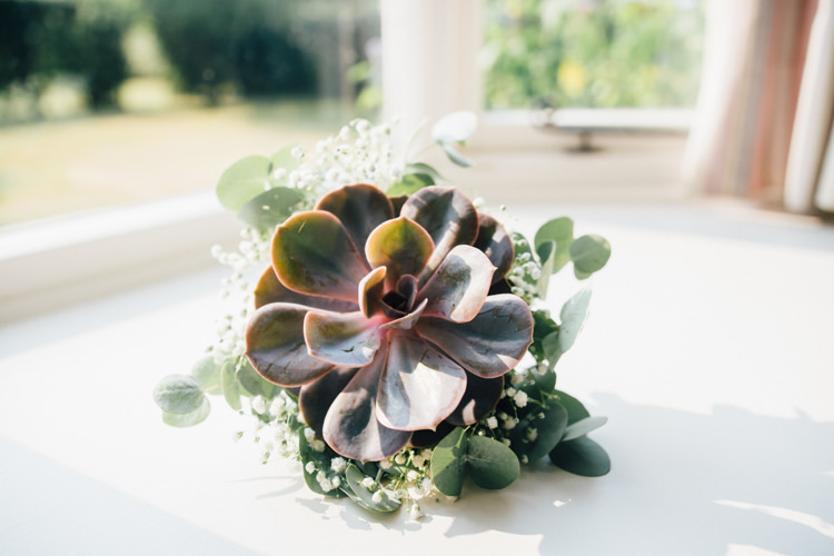 Succulent Bouquet Flowers Bridesmaid Home Made Rustic Barn Wedding http://www.sarahfleetphotography.com/