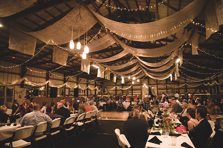 Reception Hanging Décor Fairy Lights Tulle Pendant Lamps Guests Barn Alice in Wonderland Wedding Pennsylvania http://www.julieflorophotography.com/