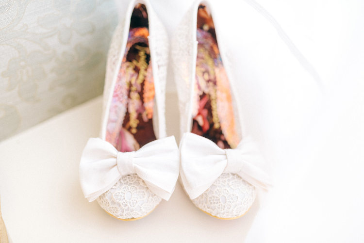 White Bow Shoes Bride Bridal Magical Spring Treehouse Wedding http://sarahjaneethan.co.uk/