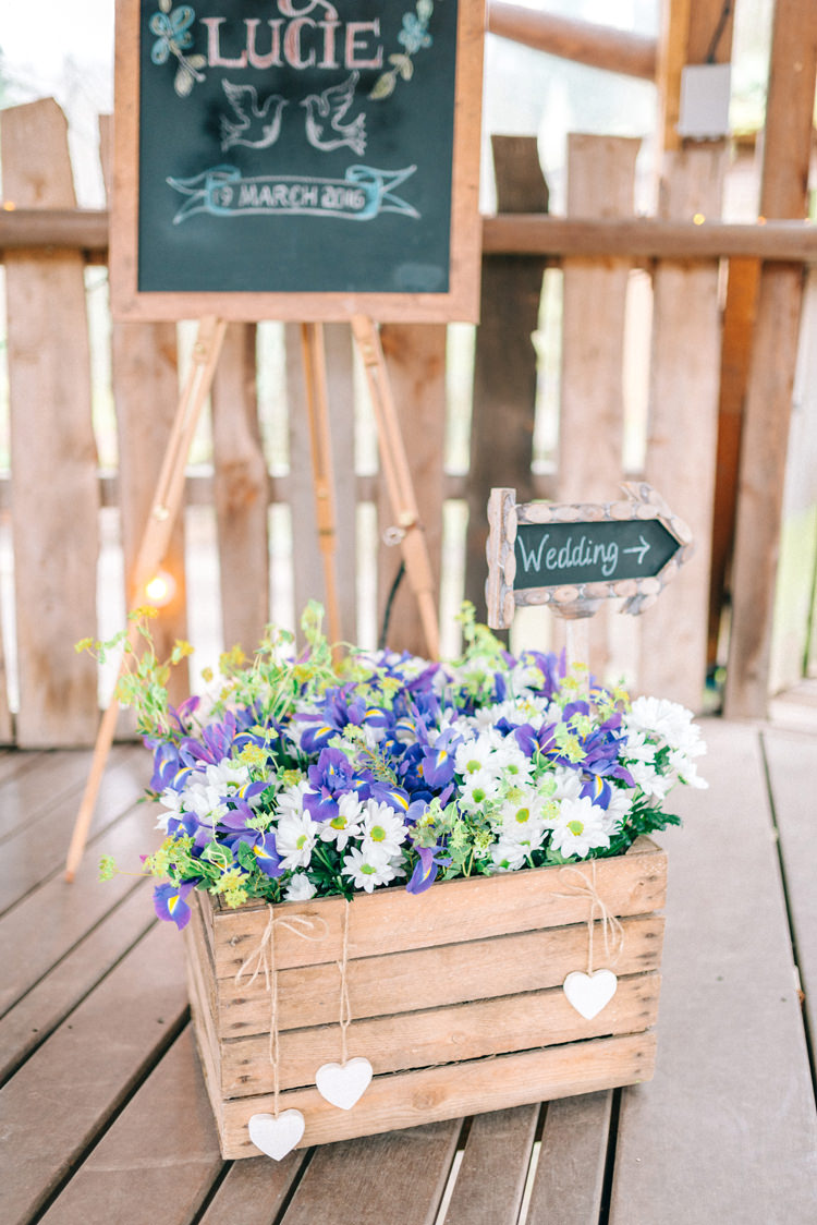 Wedding Crate Flowers Decor Magical Spring Treehouse Wedding http://sarahjaneethan.co.uk/