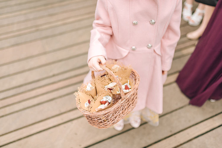 Confetti Cones Basket Magical Spring Treehouse Wedding http://sarahjaneethan.co.uk/