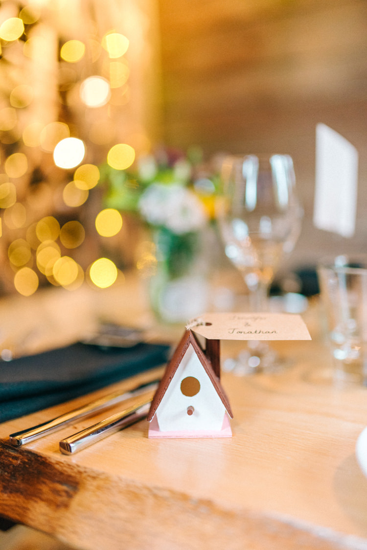 Birdhouse Favours Magical Spring Treehouse Wedding http://sarahjaneethan.co.uk/