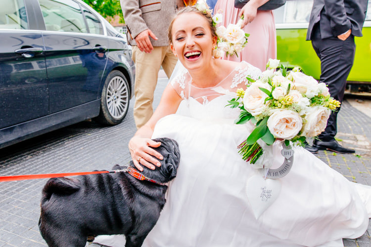 Dog Pet Fresh Relaxed Romantic Pink Green Pub Wedding http://www.els-photography.com/