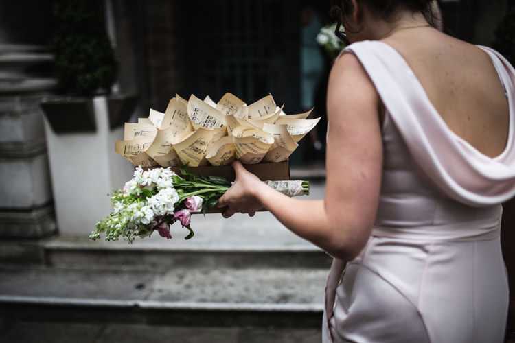 Music Paper Confetti Cones Mismatched London Pub Wedding http://www.olliverphotography.com/