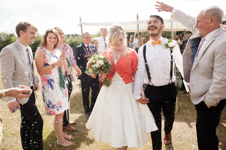 Confetti Throw Rustic Outdoor Rural Tipi Wedding http://emmastonerweddings.com/