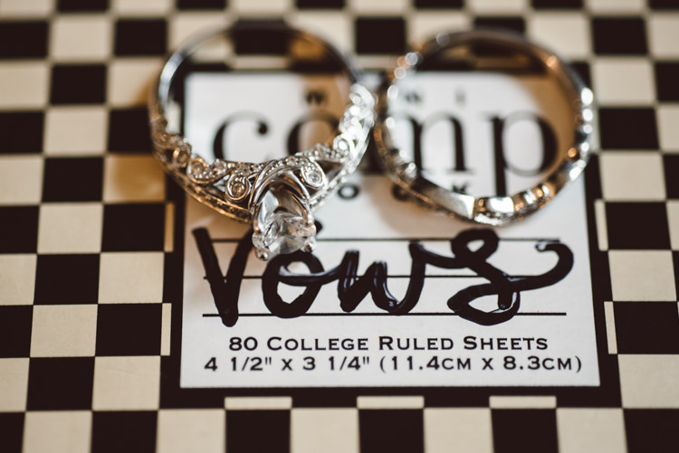 Diamond Engagement Wedding Rings Vows Notebook Black White Handwriting Magical Fairytale Forest Wedding Washington http://karissaroe.com/