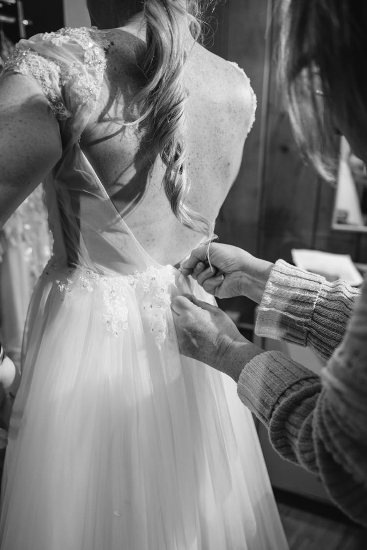 Bride Cap Sleeve Backless Tulle Bridal Gown Curly Ponytail Hairstyle Getting Ready Magical Fairytale Forest Wedding Washington http://karissaroe.com/