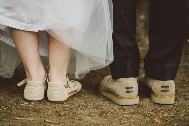 Bride Groom His Hers Toms Shoes Magical Fairytale Forest Wedding Washington http://karissaroe.com/
