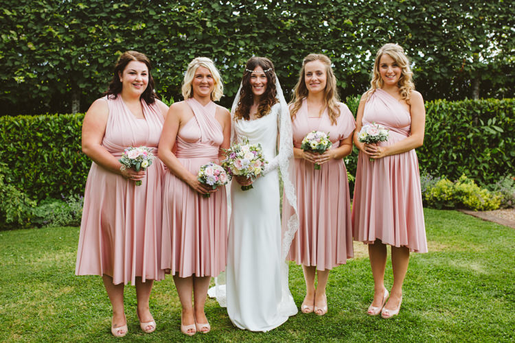 Twobirds Bridesmaids Dresses Pink Multi Way Pretty Festival Barn Countryside Wedding http://www.claretamim.co.uk/