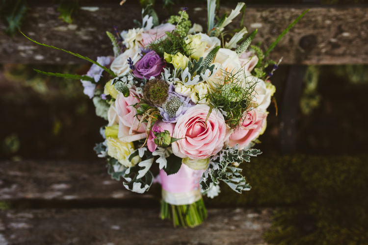 Bouquet Rose Pink Purple Flowers Bride Bridal Pretty Festival Barn Countryside Wedding http://www.claretamim.co.uk/