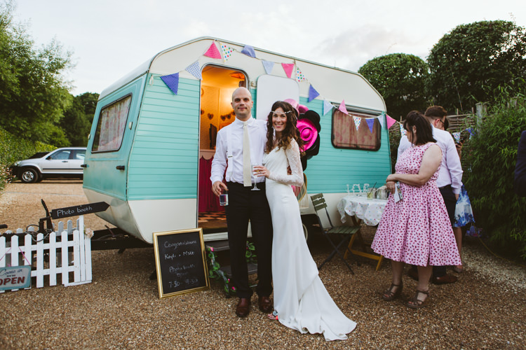 Caravan Photo Booth Pretty Festival Barn Countryside Wedding http://www.claretamim.co.uk/