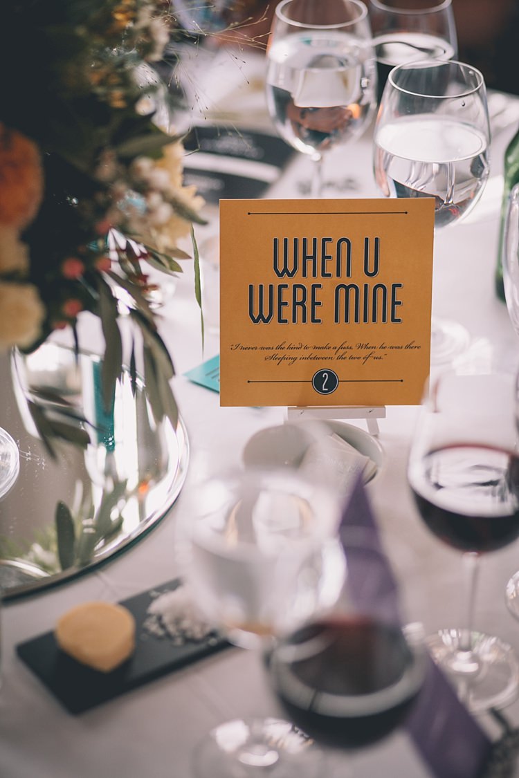Graphic Stationery Modern Table Name Fun Quirky Country House Wedding http://storyandcolour.co.uk/