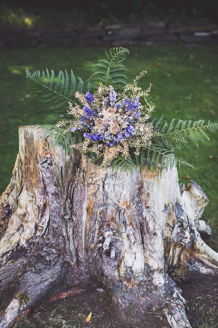 Bouquet Dried Flowers Lavender Ferns Bride Bridal Bohemian Natural Eco Wedding www.stephnewtonphotography.com
