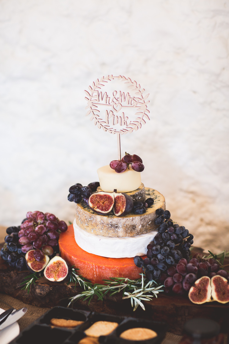 Cheese Tower Cake Stack Bohemian Natural Eco Wedding www.stephnewtonphotography.com