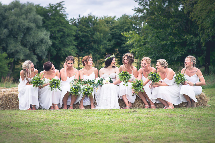 White Bridesmaid Dresses Outdoor Boho Botanical Farm Wedding http://www.lauraophotography.com/