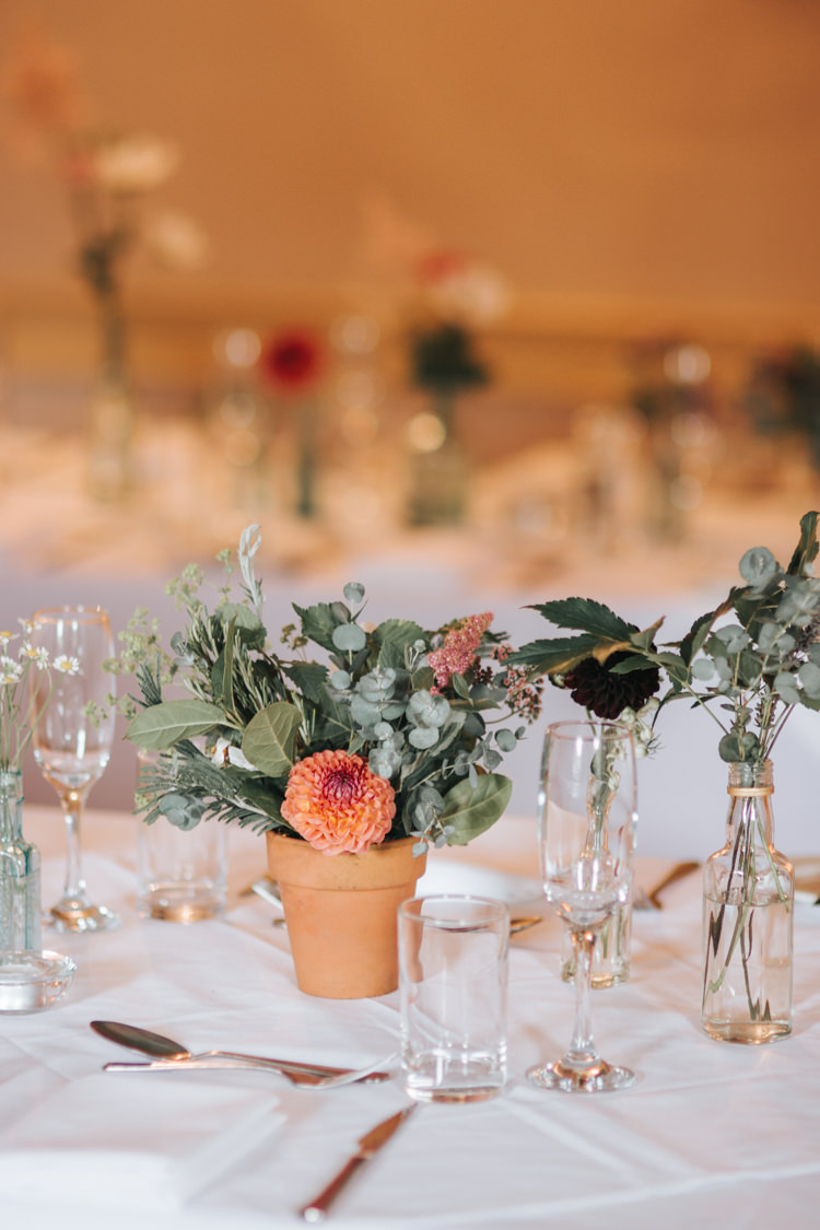 Pot Potted Flowers Centrepiece Table Decor Floral Autumn Country House Wedding http://pearbearphotography.com/