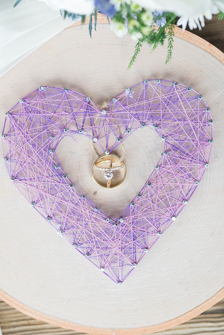 Purple Heart Handmade Yarn Craft Wedding Engagement Rings Outdoor Spring Vineyard Wedding Tennessee http://www.juicebeatsphotography.com/