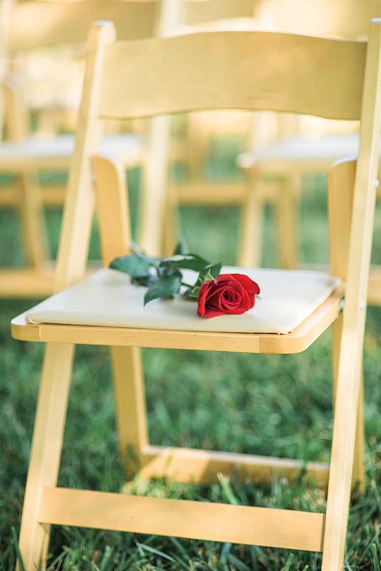 Ceremony Seating Red Rose Wooden Chairs Outdoor Spring Vineyard Wedding Tennessee http://www.juicebeatsphotography.com/