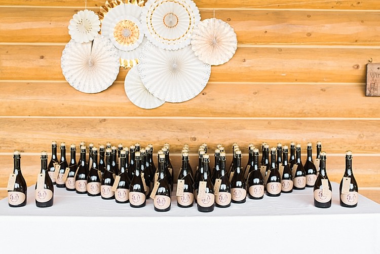 Reception Beer Bottles Favours Hanging White Gold Décor Outdoor Spring Vineyard Wedding Tennessee http://www.juicebeatsphotography.com/