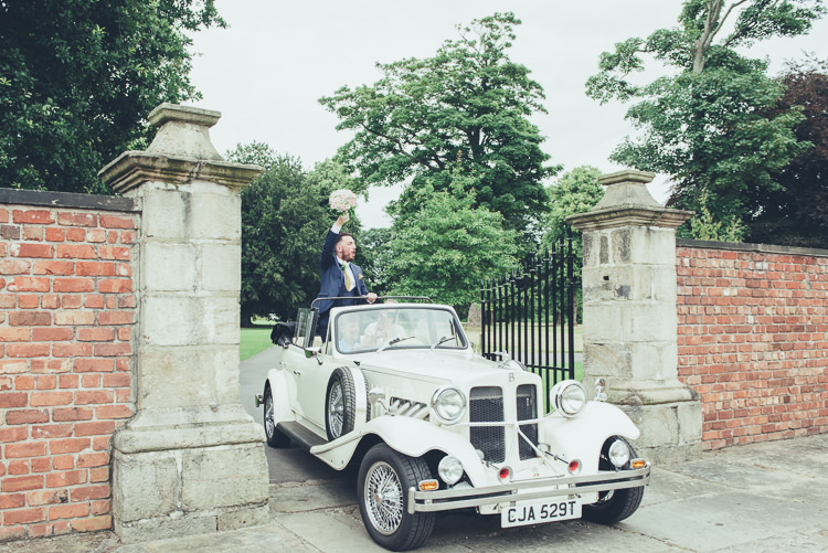 Classic Car Transport Bespoke Rustic Homespun Wedding http://lisahowardphotography.co.uk/