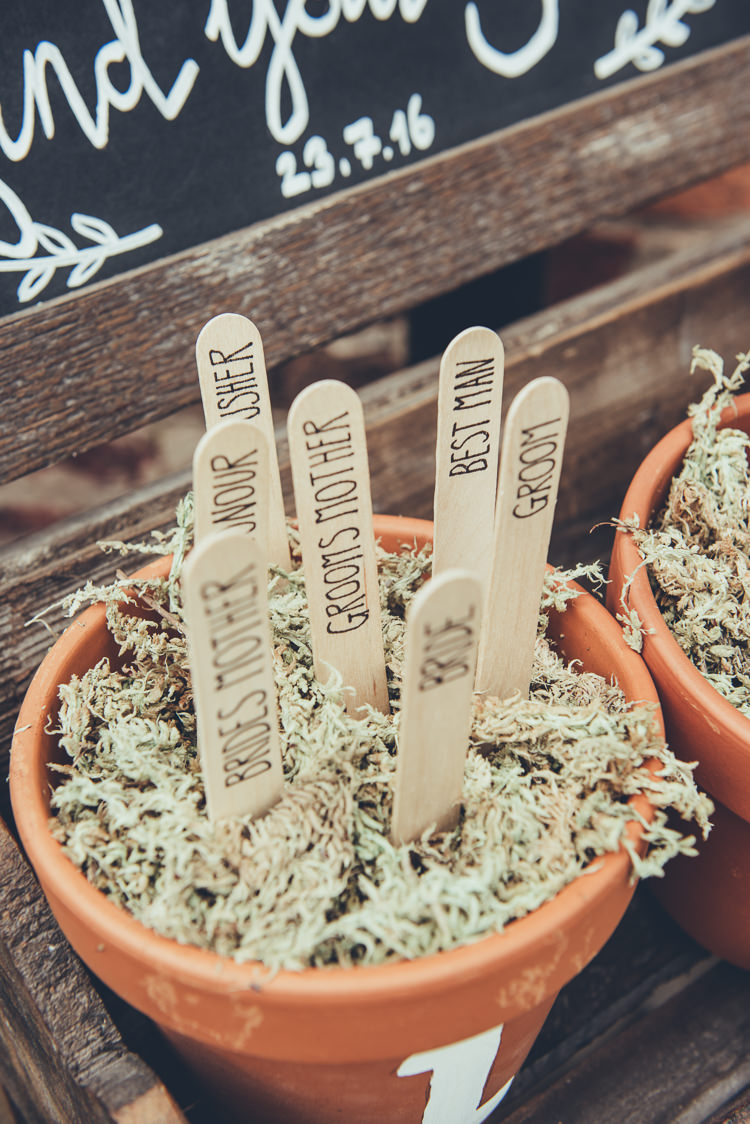 Pot Lolly Stick Table Plan Seating Chart Bespoke Rustic Homespun Wedding http://lisahowardphotography.co.uk/