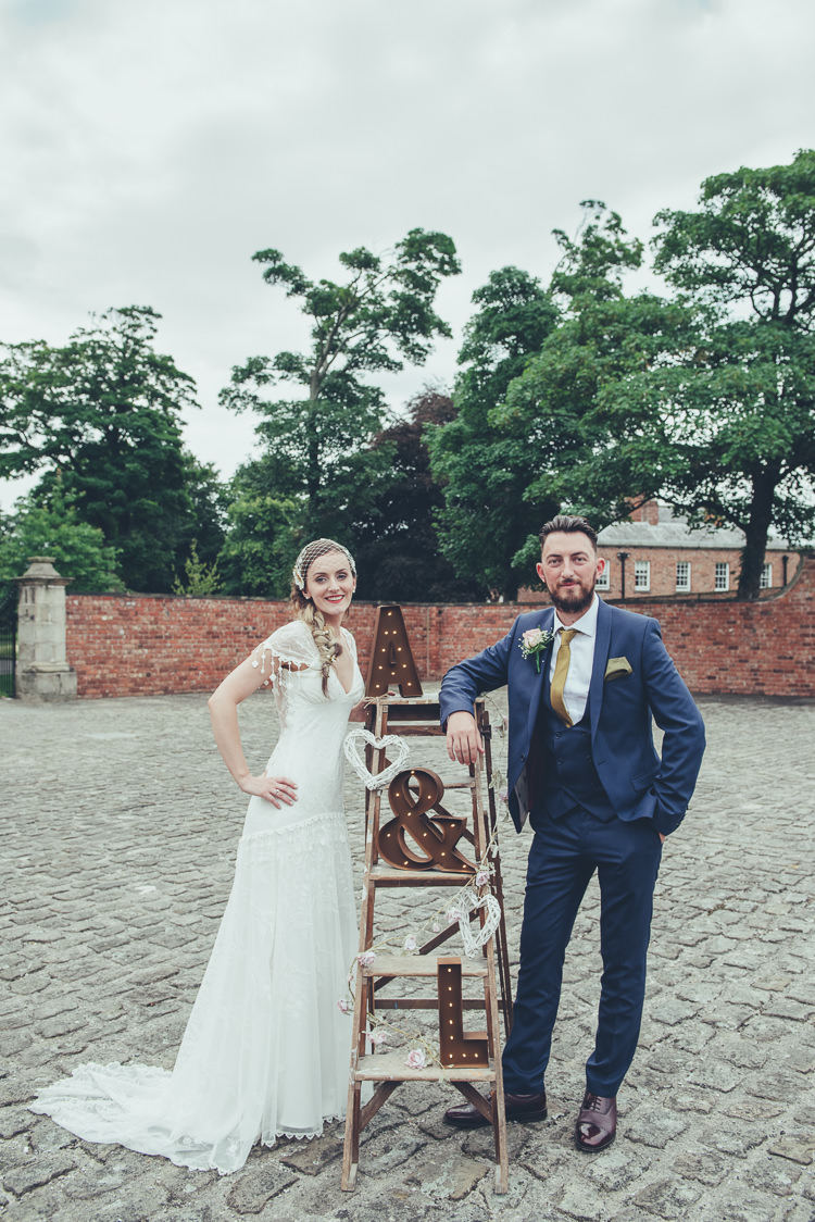 Ladder Decor Display Bespoke Rustic Homespun Wedding http://lisahowardphotography.co.uk/