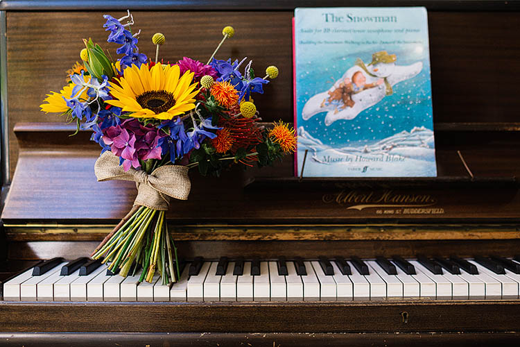 Bouquet Flowers Bride Bridal Sunflower Hessian Fun Multicoloured Party Wedding http://www.pauljosephphotography.co.uk/