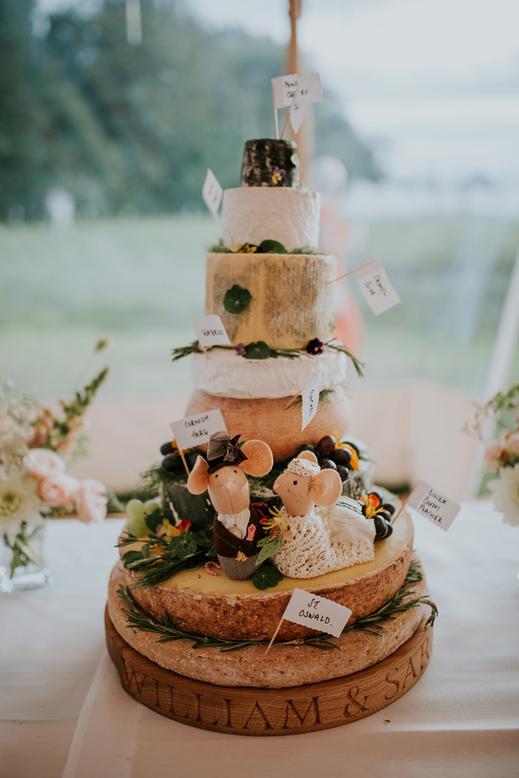 Cheese Tower Stack Cake Beautiful Classic English Countryside Wedding http://jenmarino.com/