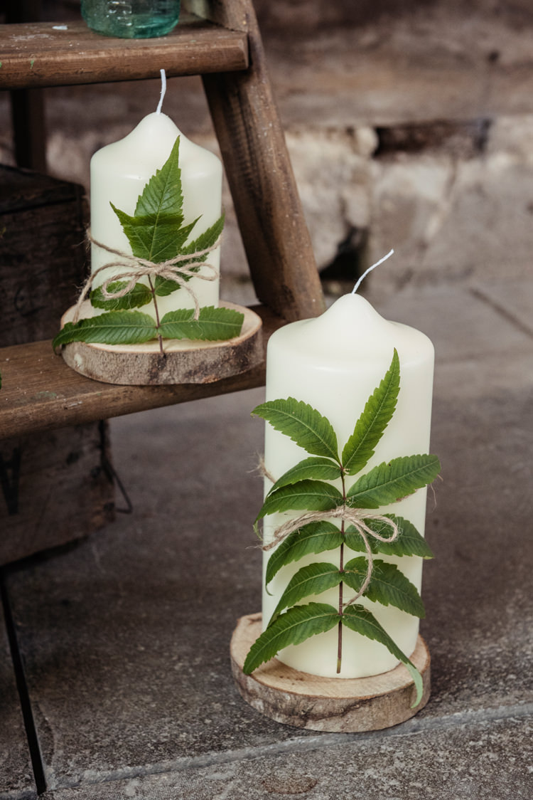 Candles Greenery Organic Foliage Rustic Wedding Ideas http://www.sarahvivienne.co.uk/