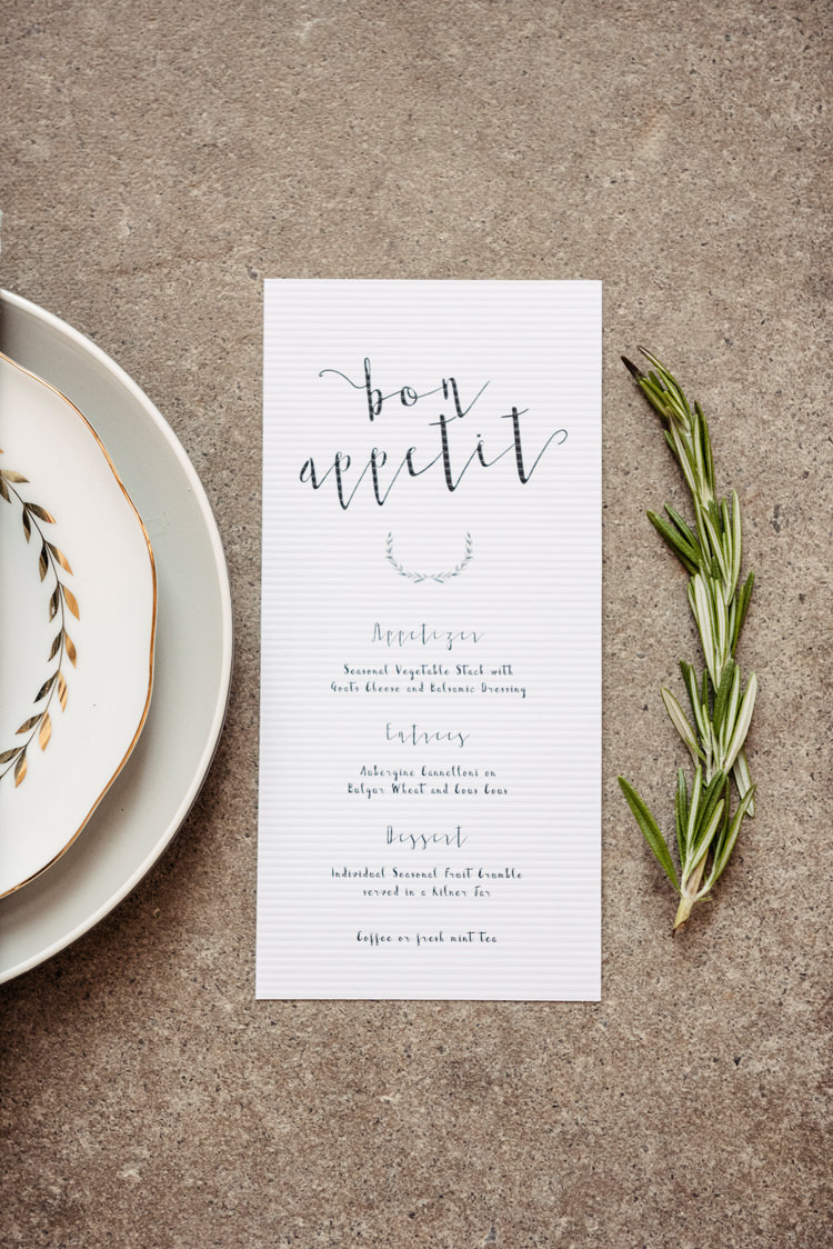 Calligraphy Menu Stationery Organic Foliage Rustic Wedding Ideas http://www.sarahvivienne.co.uk/