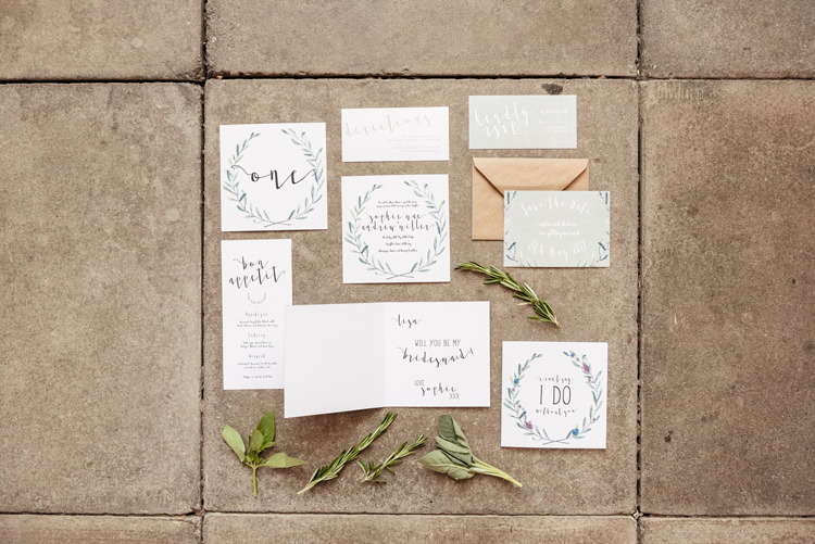 Stationery Invitations Organic Foliage Rustic Wedding Ideas http://www.sarahvivienne.co.uk/