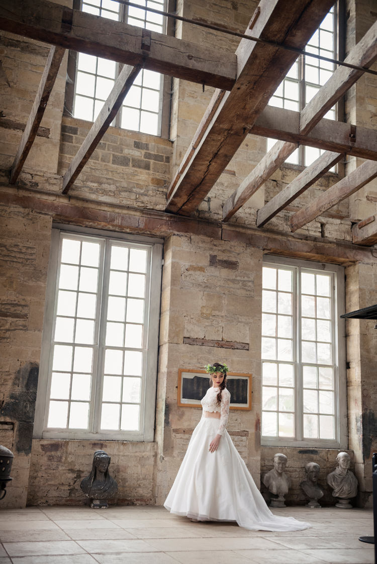 Bridal Dress Separates Gown Bride Organic Foliage Rustic Wedding Ideas http://www.sarahvivienne.co.uk/