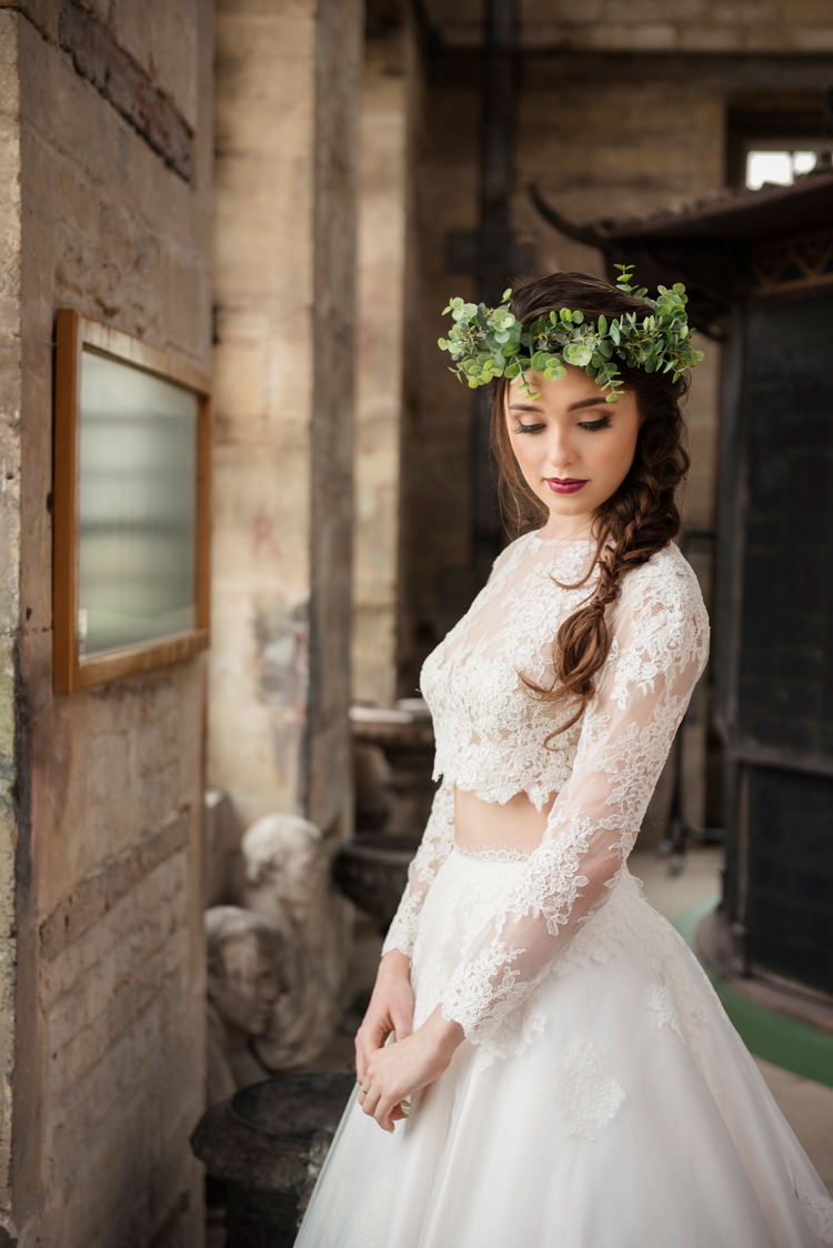 Separates Bridal Bride Dress Skirt Top Gown Organic Foliage Rustic Wedding Ideas http://www.sarahvivienne.co.uk/