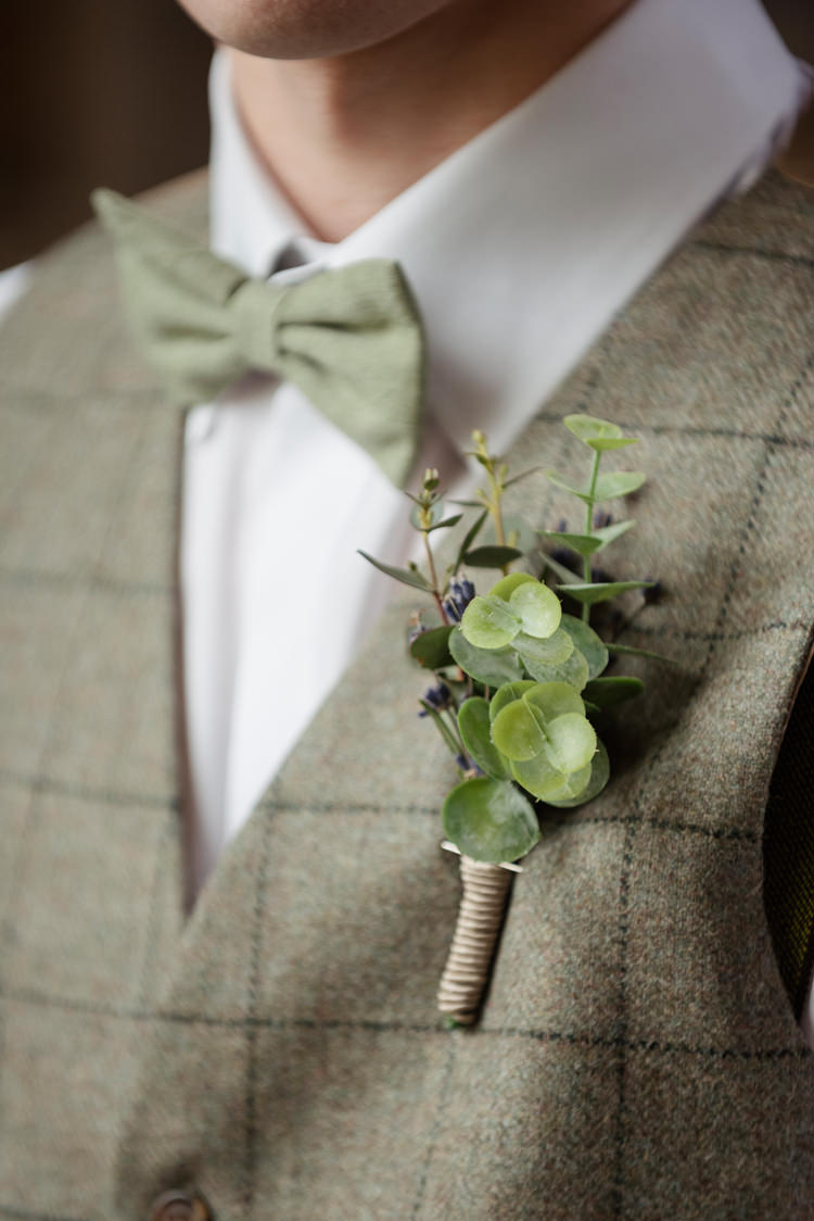 Greenery Buttonhole Groom Organic Foliage Rustic Wedding Ideas http://www.sarahvivienne.co.uk/