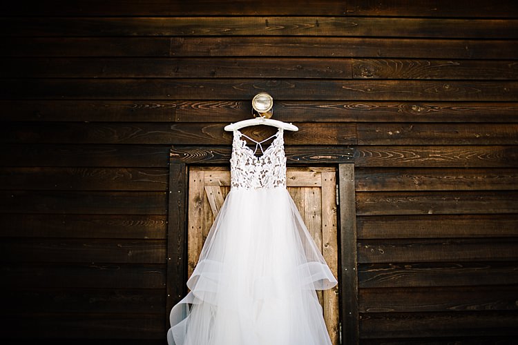 Bride Ivory Lace Tulle Haley Paige Bridal Gown Dark Wooden Barn Door Whimsical Boho Outdoor Wedding Alabama http://belightphotography.com/